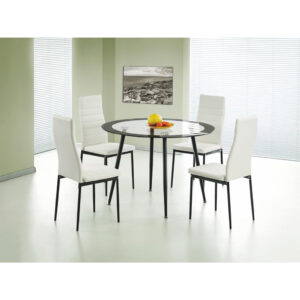 Acodia Dining Table Clear Glass & Black