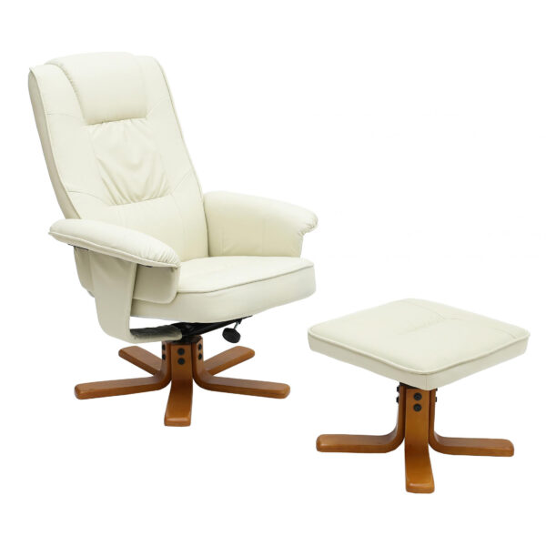 Althorpe Recliner with Footstool PU Cream