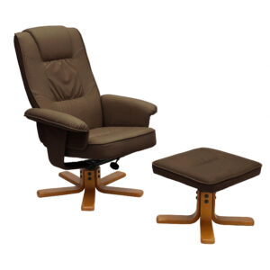 Althorpe Recliner with Footstool PU Brown