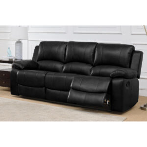 Andalusia Recliner LeatherGel & PU 3 Seater Black