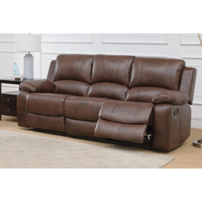 Andalusia Recliner LeatherGel & PU 3 Seater Whiskey