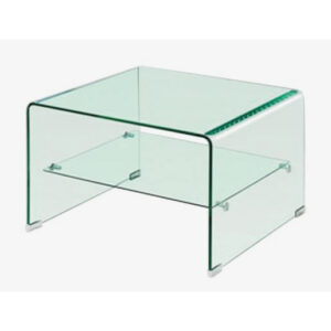 Angola Clear Lamp Table with Shelf