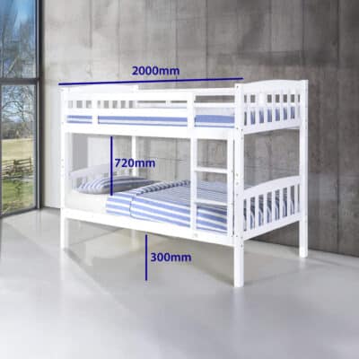 Ashbrook Solid Wood Bunk Bed White - Image 2