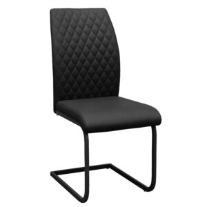 Austin PU Black Dining Chair with Black Metal legs