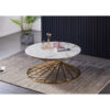 Axon Round Marble Coffee Table with Gold Frame