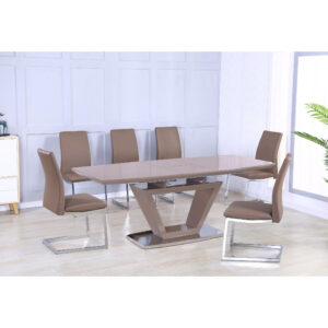 Azore Extending Dining Table High Gloss Cappuccino