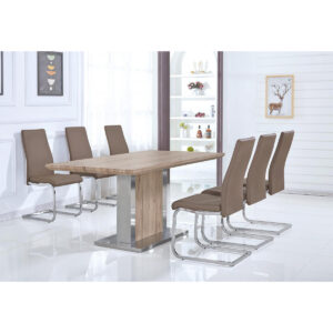 Belize PU Chairs Chrome & Cappuccino (2s)