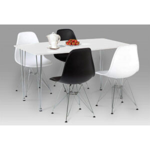 Bianca Dining Table White High Gloss with Steel Chrome Legs