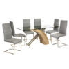 Chiswell Dining Table Chrome & Natural