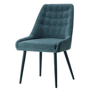 Cambridge Fabric Dining Chair Grey with Black Metal Legs