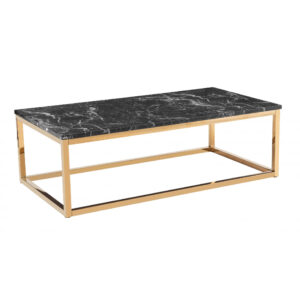 Camelot Marble Effect Coffee Table with Golden Chrome Base