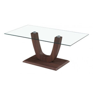 Capri Coffee Table Clear Glass Walnut