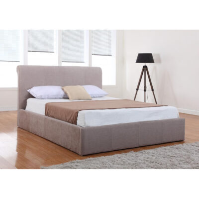 Carrie Storage Chenille Double Bed Mink - Image 2