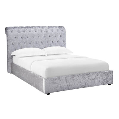 Casablanca Storage Crushed Velvet King Size Bed Grey - Image 11