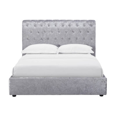 Casablanca Storage Crushed Velvet King Size Bed Grey - Image 9