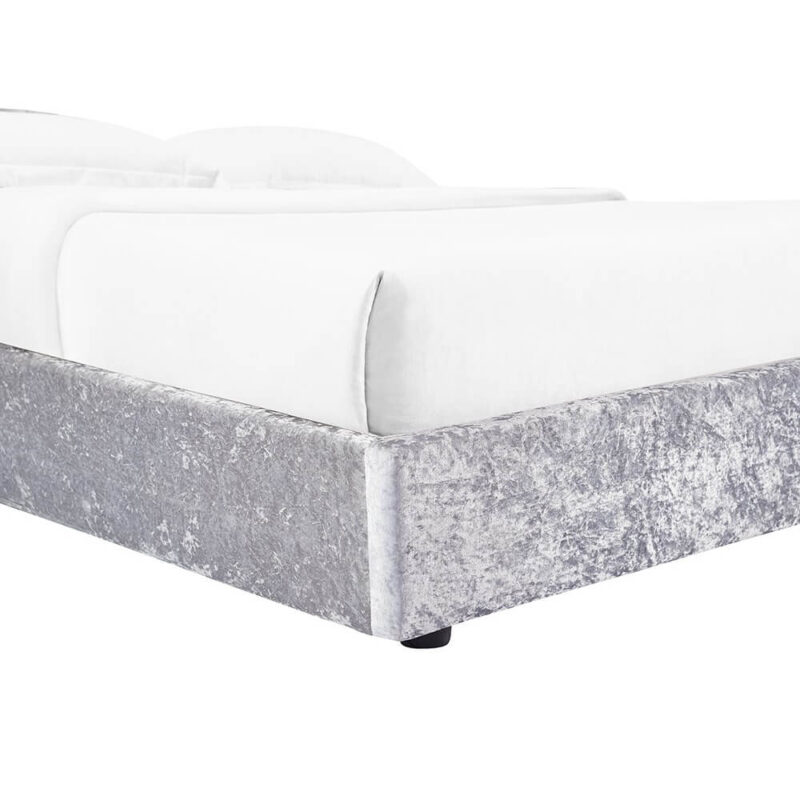 Casablanca Storage Crushed Velvet King Size Bed Grey Heartlands