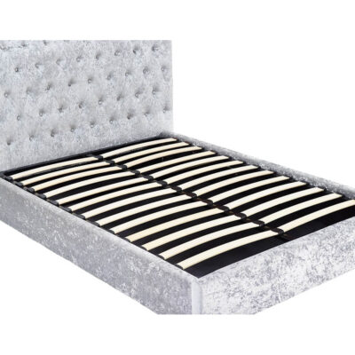Casablanca Storage Crushed Velvet King Size Bed Grey - Image 5