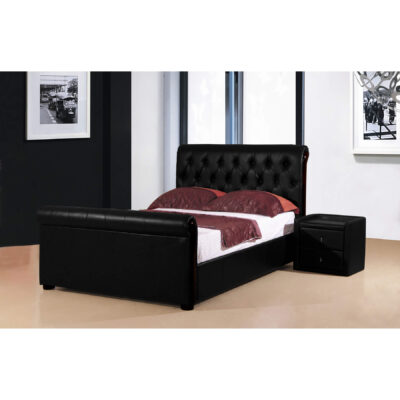 Caxton Storage PU King Size Bed Black