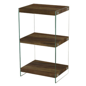 Charter Small Storage Unit Oak Effect & Glass Sides