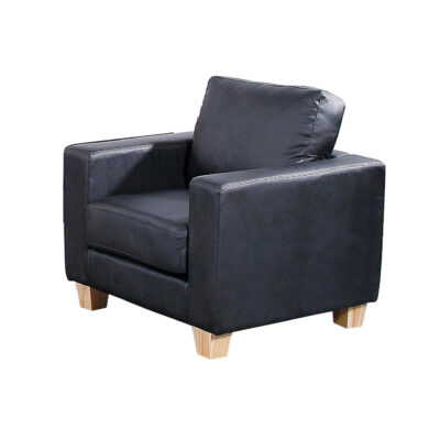 Chesterfield 1 Seater Sofa PU Black