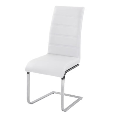 Chiswell PU Chairs Chrome & White (2s)