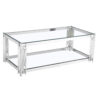Cleveland Clear Glass Coffee Table Silver