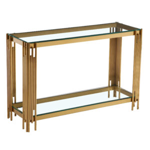 Cleveland Clear Glass Console Table Gold