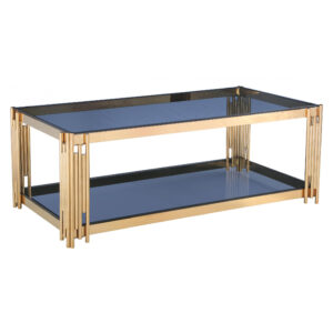 Cleveland Grey Glass Coffee Table Gold
