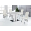 Costilla Dining Table White with Stainless Steel