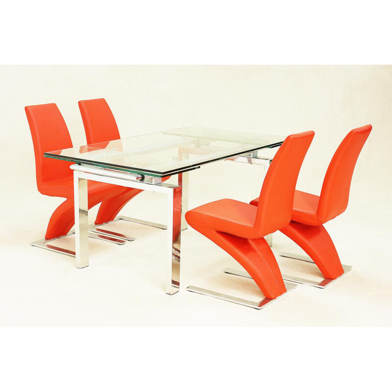 Crystal Extending Glass Dining Table Heartlands Furniture Wholesale Ltd