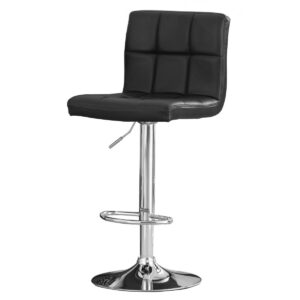 Cubik Bar Stool PU Chrome & Black