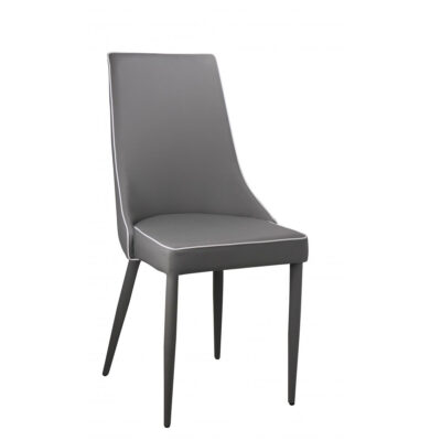Daisy PU Chair Grey with Grey Metal Legs (4s)