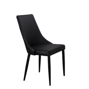 Daisy PU Chair Black with Black Metal Legs (4s)