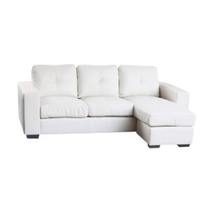 Diego Chaise Sofa Full Bonded Leather White