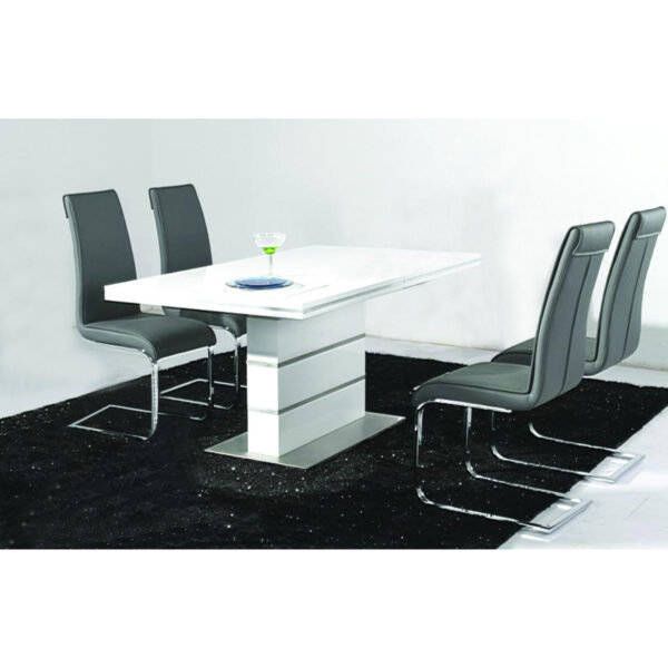 Dolores PU Dining Chair White & Chrome  (4s)