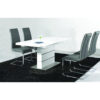 Dolores Dining Table White with Stainless Steel Base