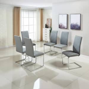 Dresden-PU-Grey-Chrome-Chairs