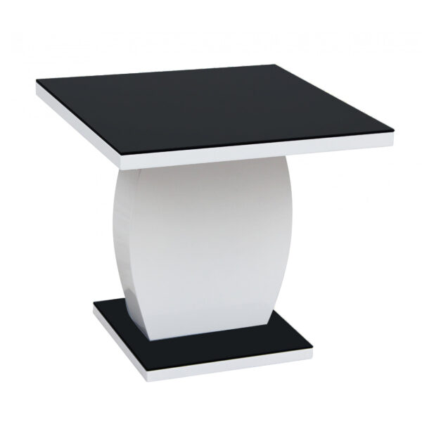 Edenhall Black Glass Lamp Table Black & White HG