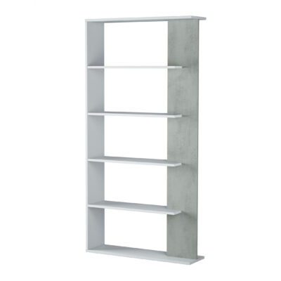 Epping Bookcase Table 5 Shelves White & Concrete 0L2252A - Image 2