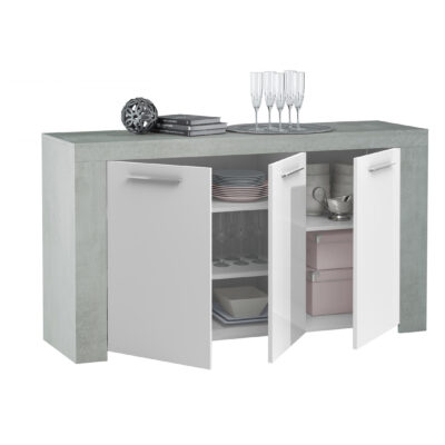 Epping Sideboard 3 Doors White & Concrete 016620L - Image 2