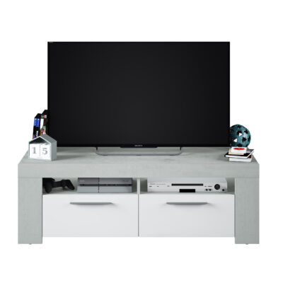 Epping TV Unit 2 Doors White & Concrete 016621L - Image 2