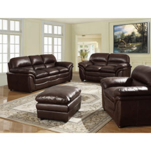 Fernando Sofa Full Bonded Leather Stool Brown