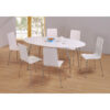 Fiji High Gloss Oval Dining Set with 6 Chairs White