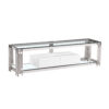Fulvia Clear Glass TV Unit with High Gloss Drawer White