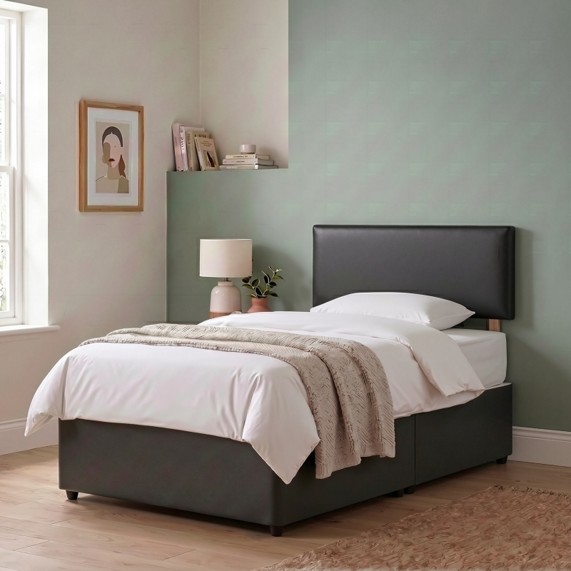 Genoa PU Headboard Single Black