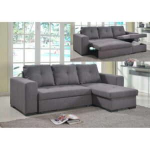Gianni Storage Chaise Sofa Bed Linen Grey