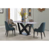 Glendale Marble Dining Table with Black Metal Frame