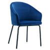 Hamburg Velvet Dining Chair Blue with Black Legs
