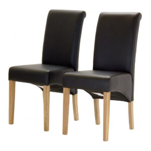 Havana PU Chair with Oak Legs Brown