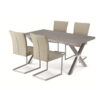 Helix PU Chairs Beige & Stainless Steel (2s)